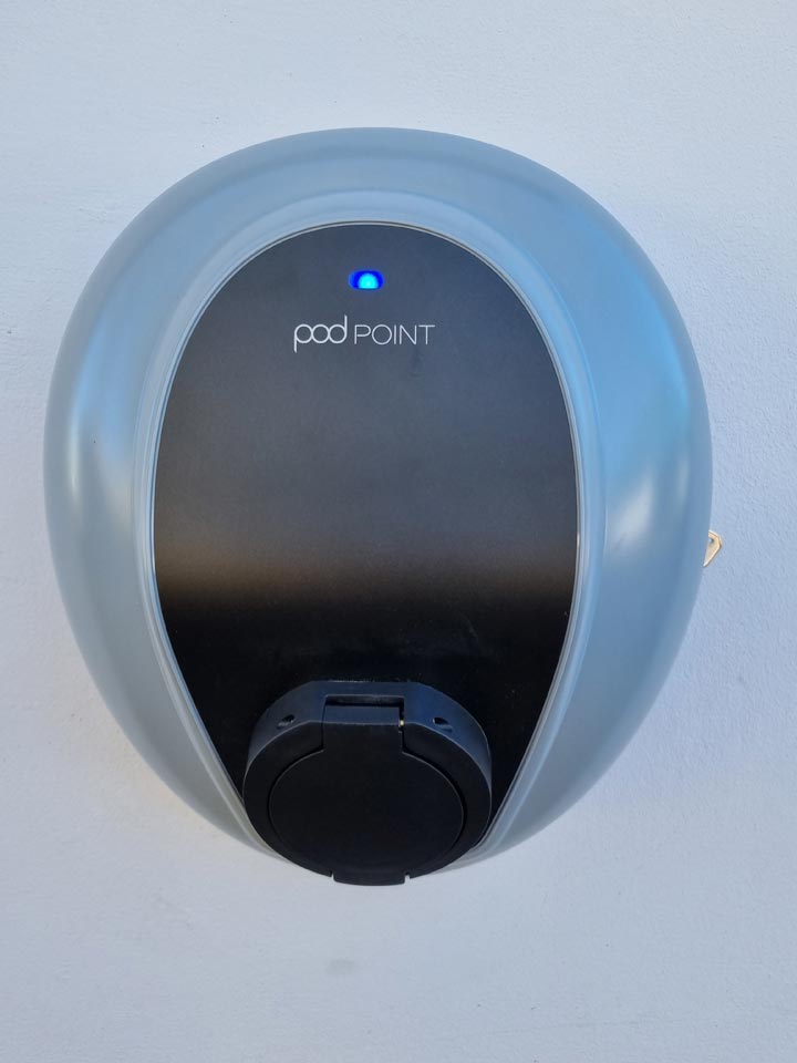 Pod Point 7kw Electric Vehicle Charge Unit Installed in Christchurch by Probyn Electrical Ltd