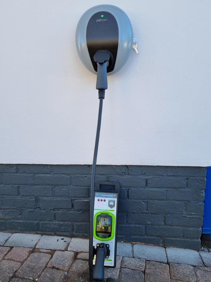 Pod Point 7kw Electric Vehicle Charge Unit Installed in Christchurch by Probyn Electrical Ltd