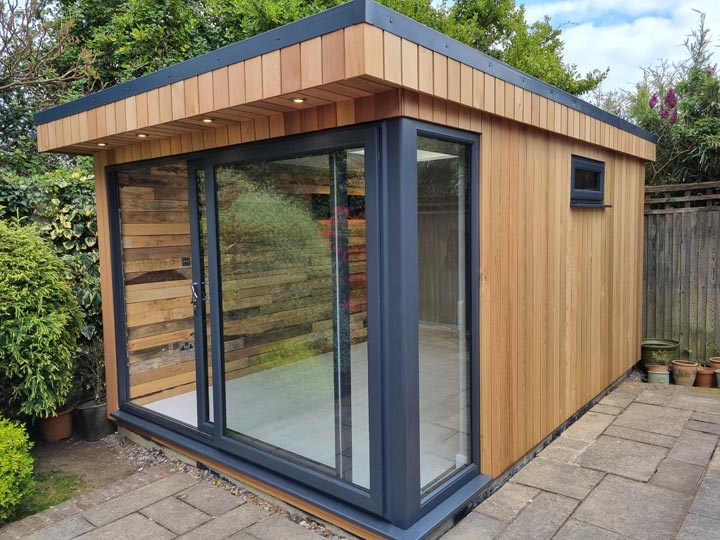 Garden Office with Infrared Heat Panel and LED Lighting in Lymington by Probyn Electrical Ltd Dorset